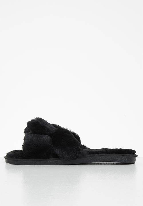 dailyfriday - Amber bow slippers - black