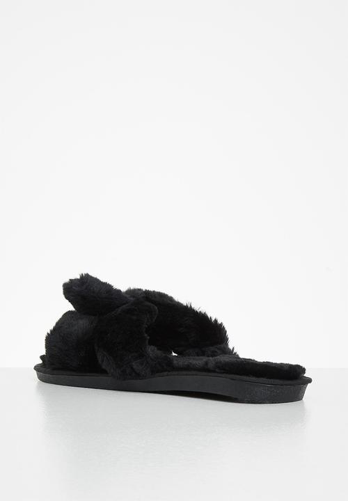 dailyfriday - Amber bow slippers - black