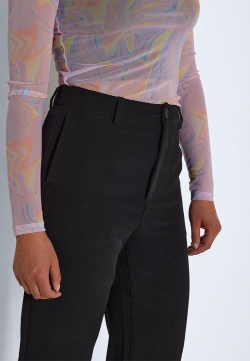 Noisy May - Drewie high waist ankle wide pants - black