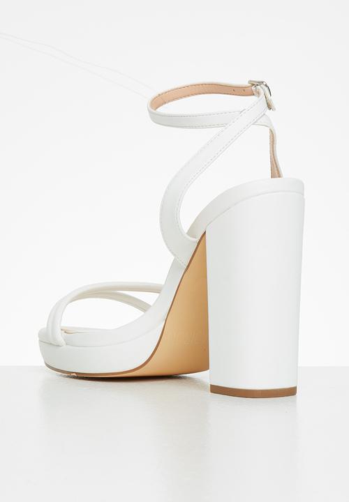 Madison® - Alexandra ankle tie platform heel - white