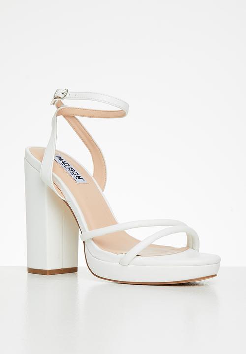 Madison® - Alexandra ankle tie platform heel - white