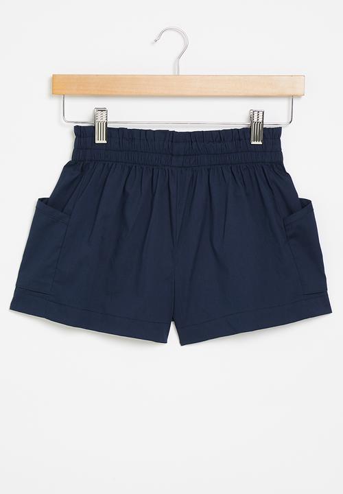 Superbalist - Cotton poplin short - navy