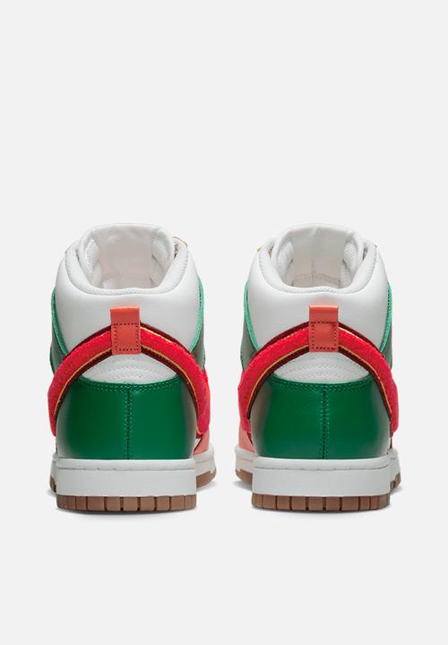 Nike - Dunk Hi retro swoosh - white/habanero red