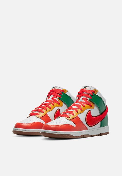 Nike - Dunk Hi retro swoosh - white/habanero red