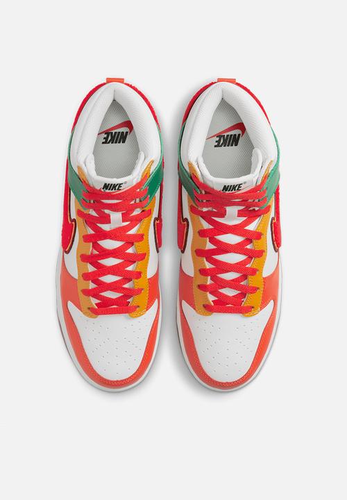 Nike - Dunk Hi retro swoosh - white/habanero red