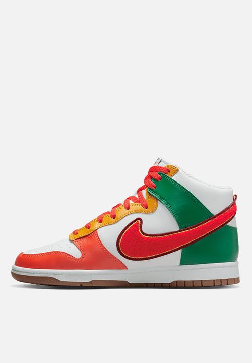Nike - Dunk Hi retro swoosh - white/habanero red