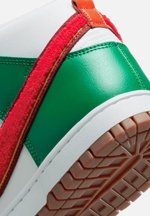 Nike - Dunk Hi retro swoosh - white/habanero red