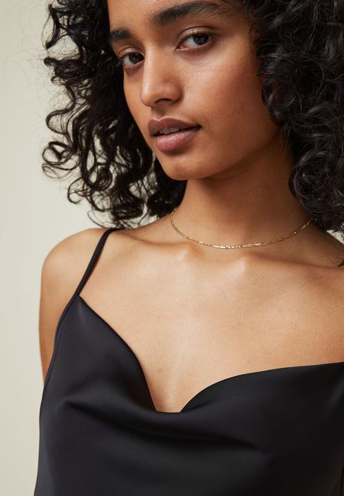Cotton On - Amalfi cowl mini dress - black