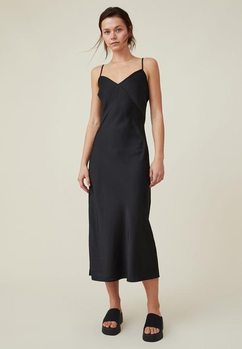 Cotton On - Amalfi strappy midi dress - black