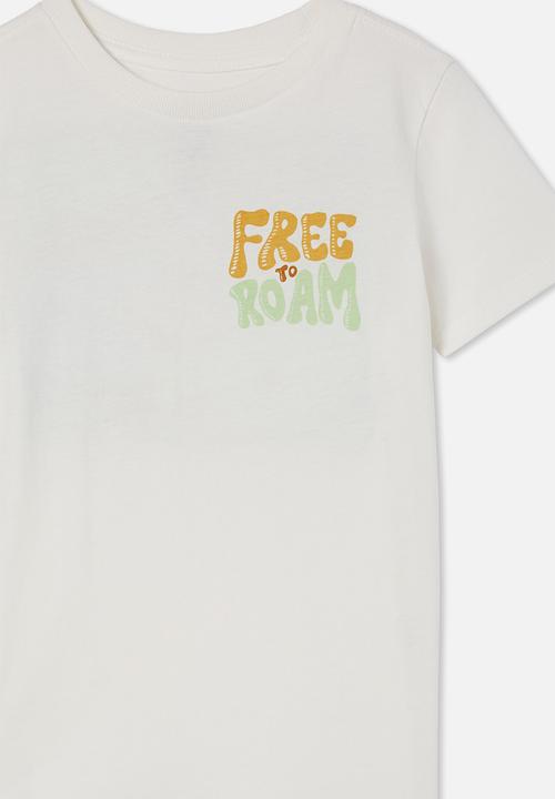 Cotton On - Max skater short sleeve tee - retro white/free to roam