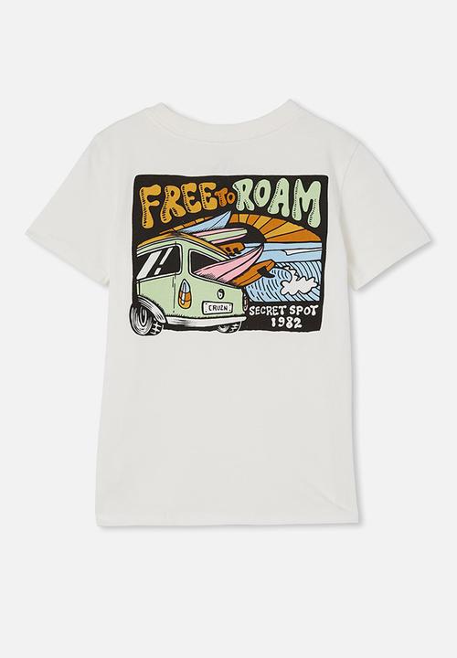 Cotton On - Max skater short sleeve tee - retro white/free to roam