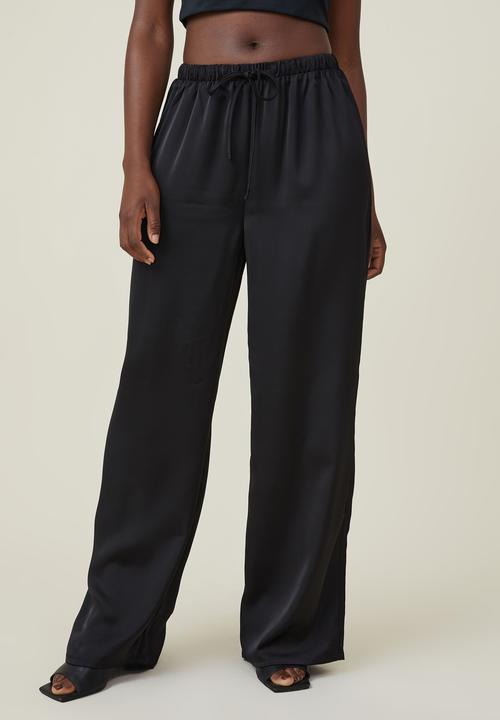 Cotton On - Amalfi wide leg satin pant - black