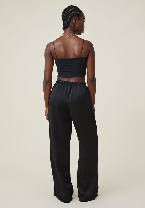 Cotton On - Amalfi wide leg satin pant - black