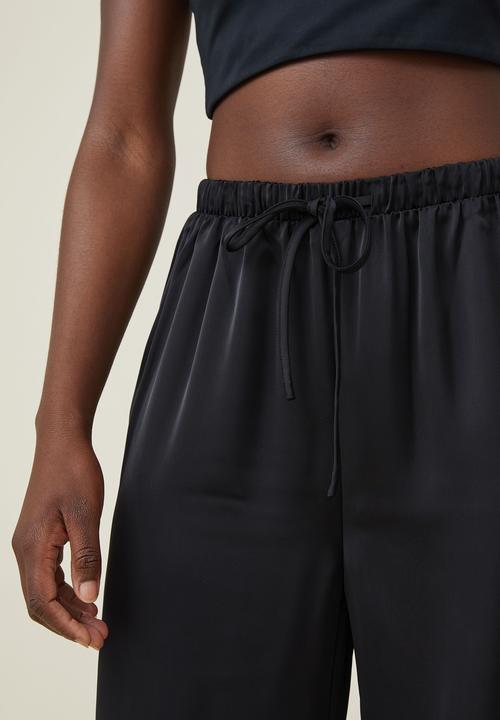 Cotton On - Amalfi wide leg satin pant - black