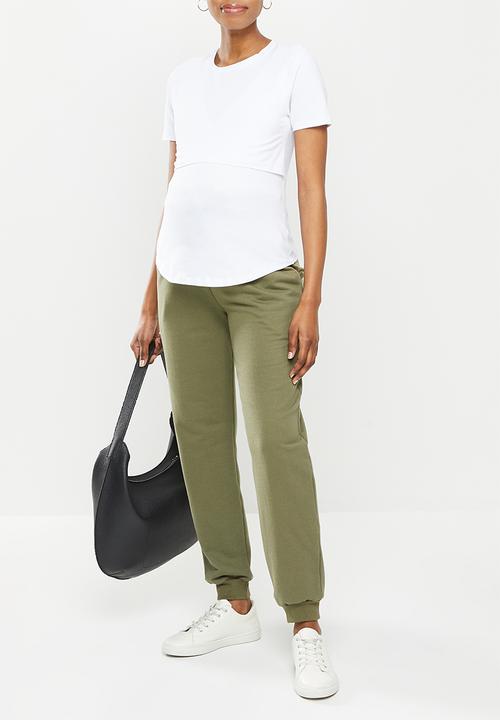 edit Maternity - Maternity double layer nursing tee - white