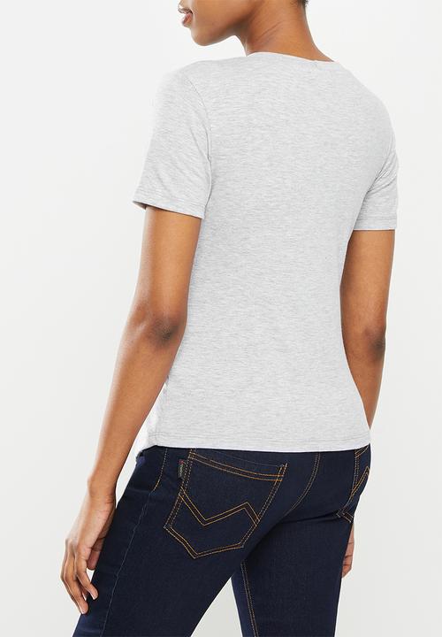 edit Maternity - Maternity double layer nursing tee - grey melange