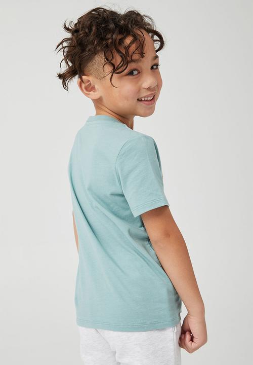 Cotton On - Stevie short sleeve embellished tee - rusty aqua/boucle puppy