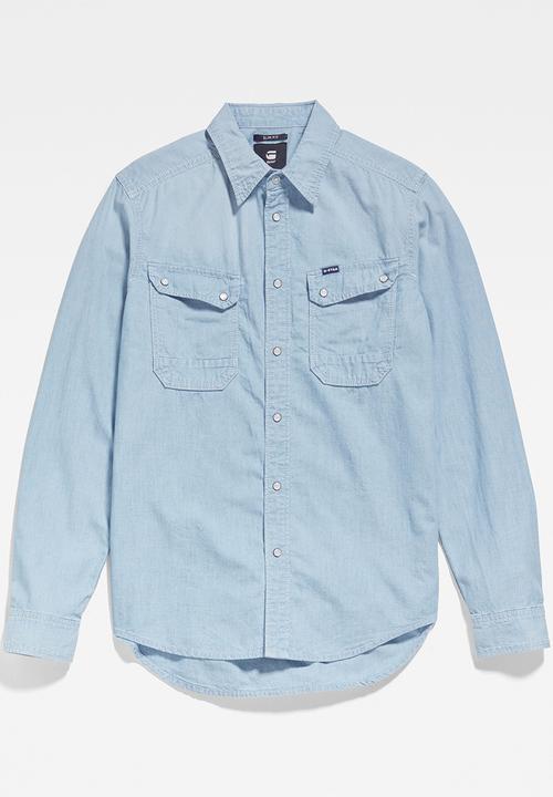 G-STAR - Worker slim shirt - sun faded imperial blue
