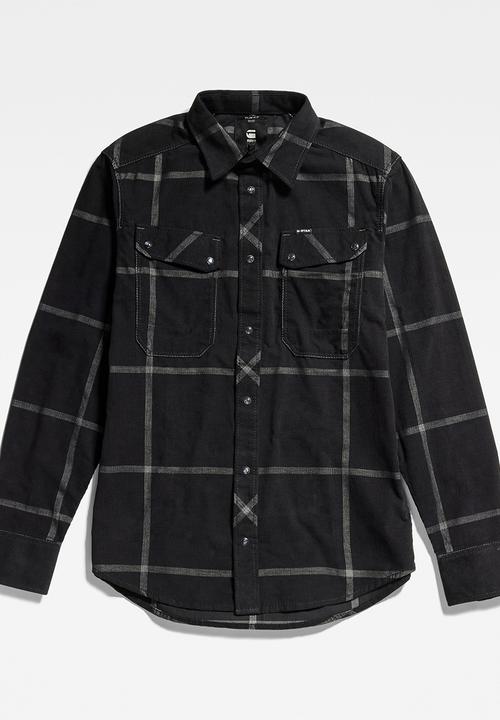G-STAR - Worker slim shirt - dk black louis check
