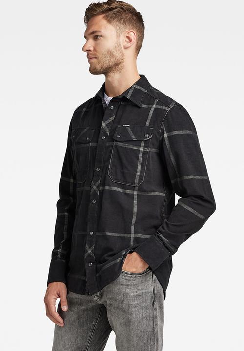 G-STAR - Worker slim shirt - dk black louis check