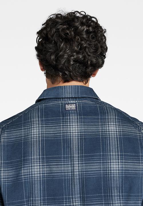 G-STAR - Worker slim shirt - luna blue isaac check