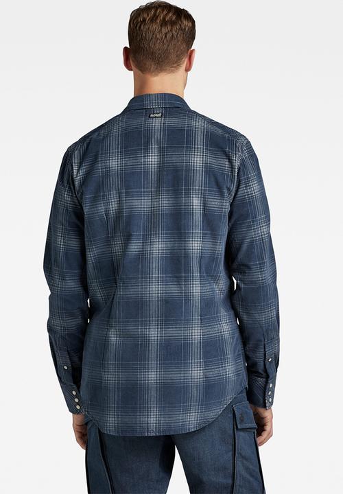 G-STAR - Worker slim shirt - luna blue isaac check