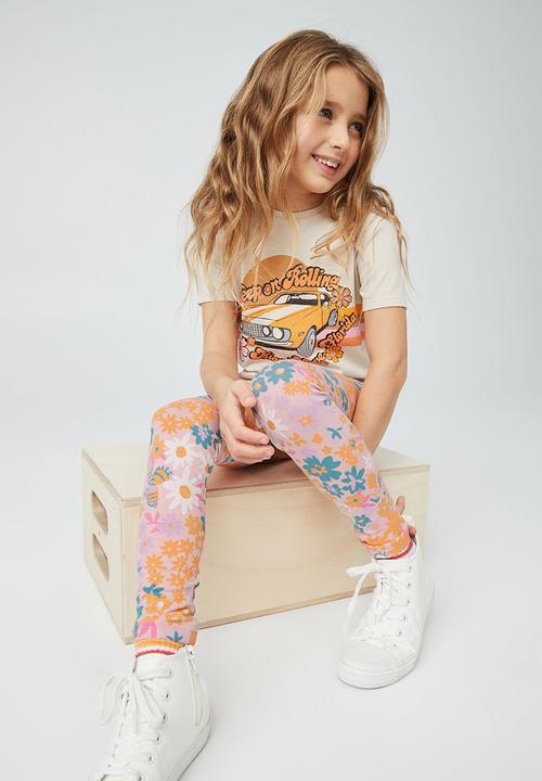 Cotton On - Huggie tights - pinky/bristol floral