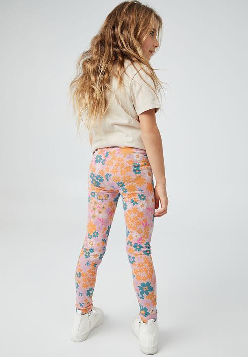 Cotton On - Huggie tights - pinky/bristol floral