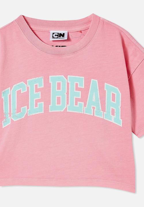 Cotton On - License cropped short sleeve tee - lcn wb we bare bears ice bear/cali pink wash