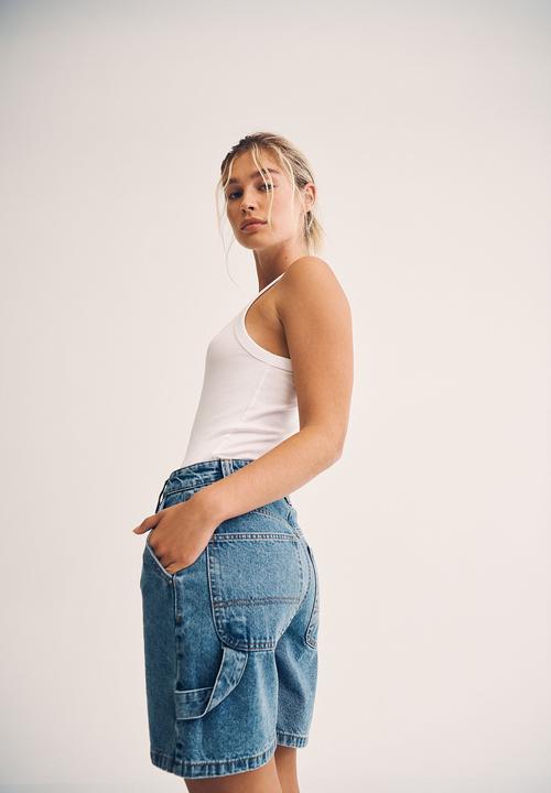 Cotton On - Carpenter denim short - offshore blue