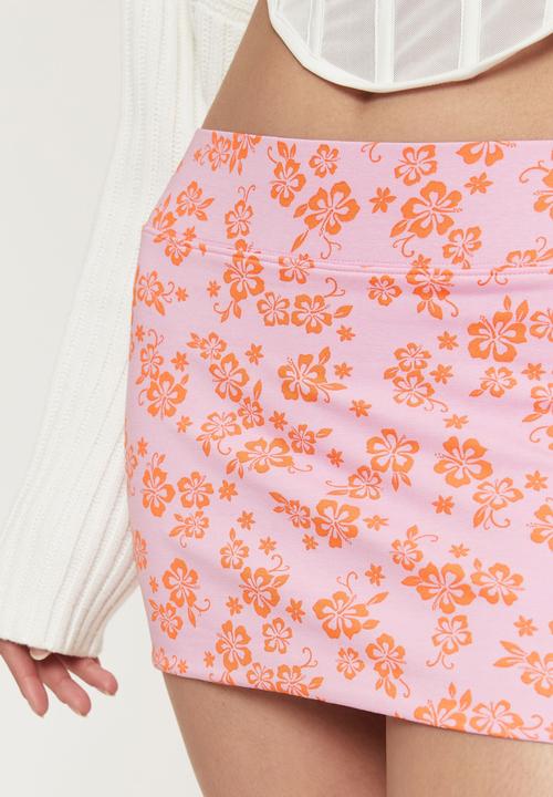 Supré  - Lacey hipster mini skirt - maui floral bubble gum