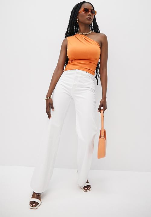VELVET - Asymmetric design top - rust