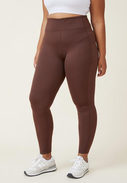 Cotton On - Curve active booty lift ruched recycled tight - cedar brown