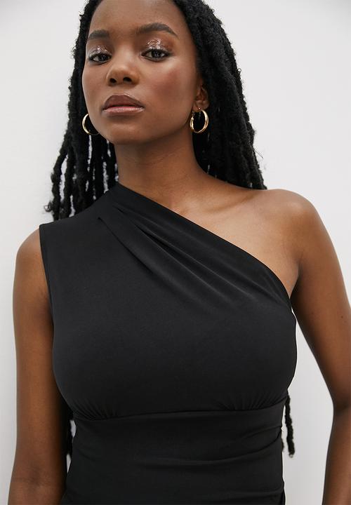 VELVET - Asymmetric design top - black