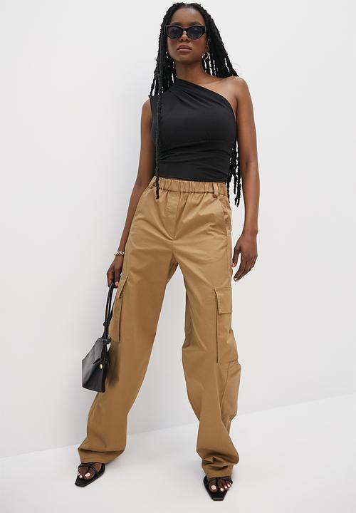 VELVET - Asymmetric design top - black