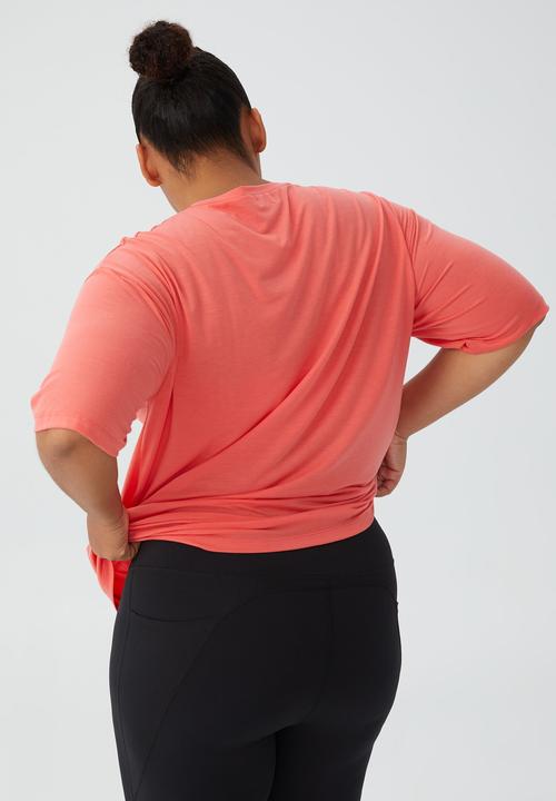 Cotton On - Curve active boyfriend tee - coral  burst