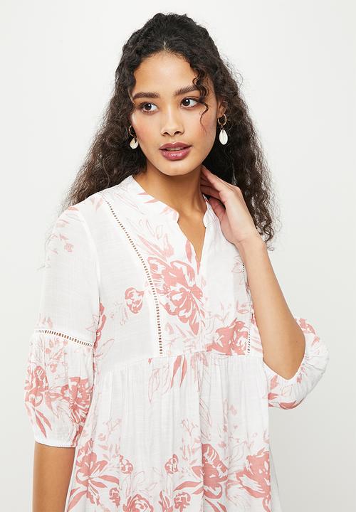 Stella Morgan - Flower printed hi-lo blouse - blush