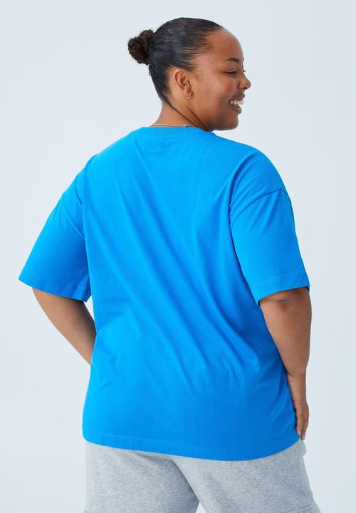 Cotton On - Curve oversized license graphic tee - lcn br elton bennie and the jets/eclectic blu