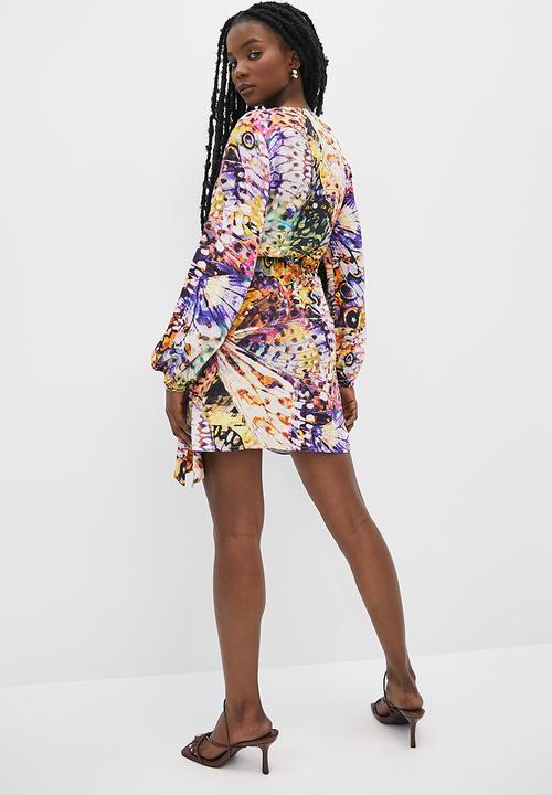 VELVET - Printed mini wrap dress - multi