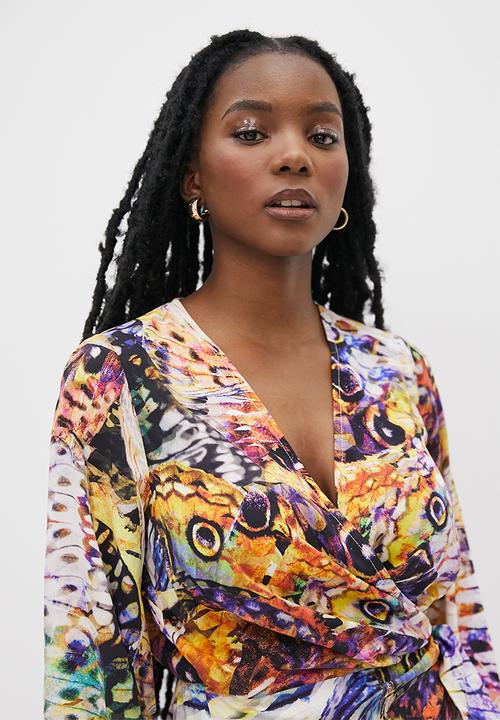 VELVET - Printed mini wrap dress - multi