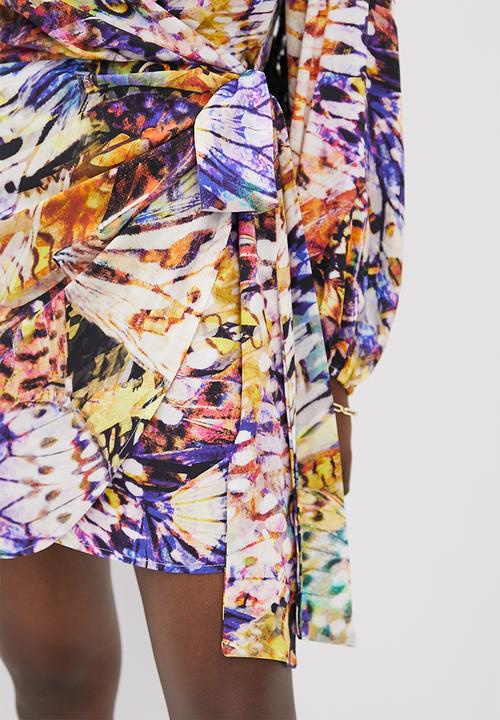 VELVET - Printed mini wrap dress - multi