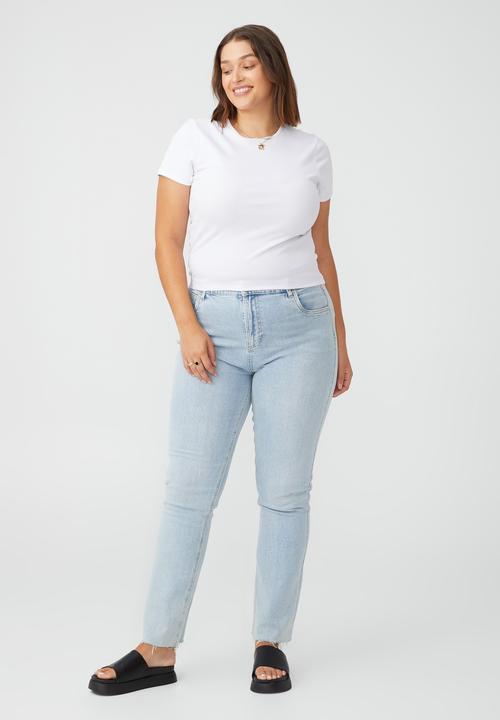Cotton On - Curve the one organic short sleeve tee - white