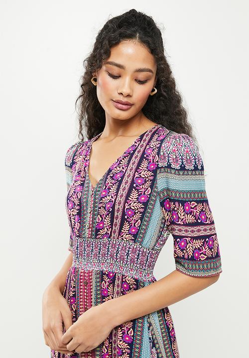 Stella Morgan - Border printed maxi dress - purple