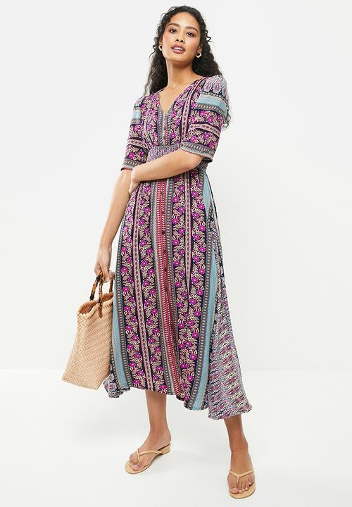 Stella Morgan - Border printed maxi dress - purple