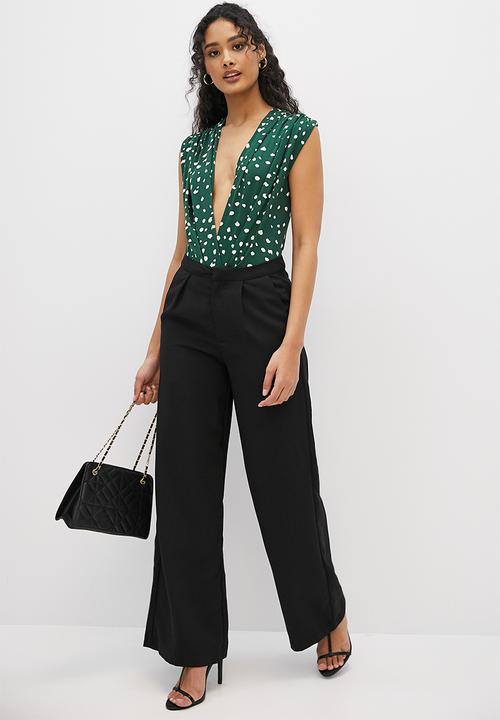 MILLA - Knit wrap bodysuit - green 
