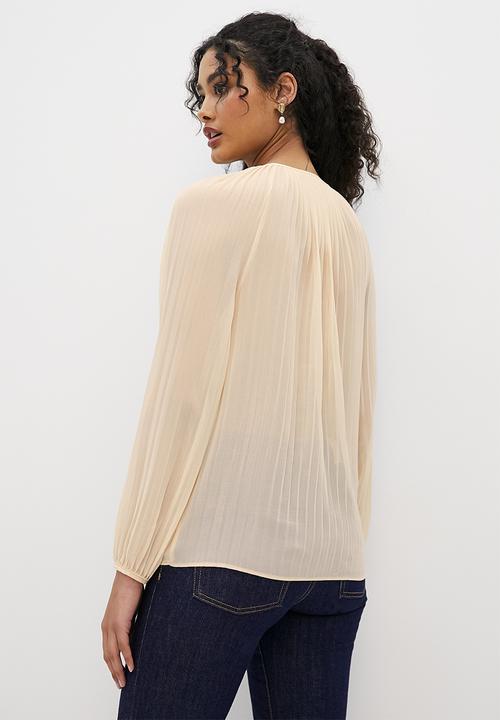 MILLA - Pleated volume blouse - brazillian sand