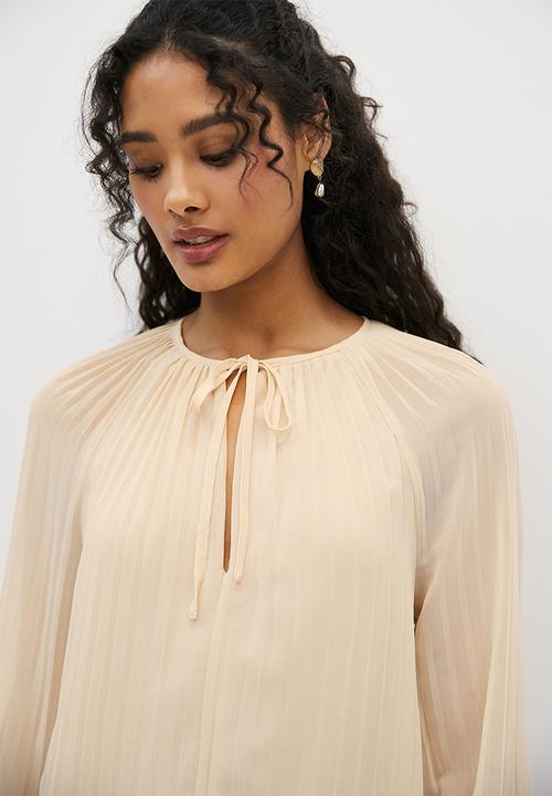 MILLA - Pleated volume blouse - brazillian sand