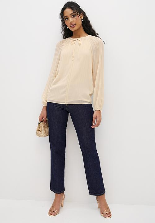 MILLA - Pleated volume blouse - brazillian sand