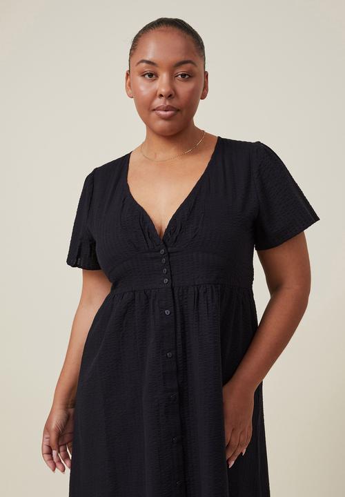Cotton On - Curve woven midi dress - black