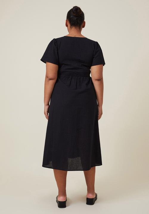 Cotton On - Curve woven midi dress - black